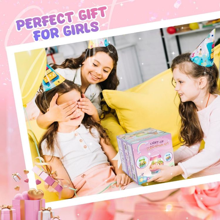 Picture of MELAND Unicorn Terrarium Kit for Kids, DIY Craft Gift for Girls Ages 5–8 Birthday Present