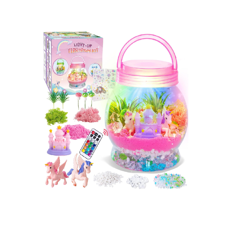Picture of MELAND Unicorn Terrarium Kit for Kids, DIY Craft Gift for Girls Ages 5–8 Birthday Present