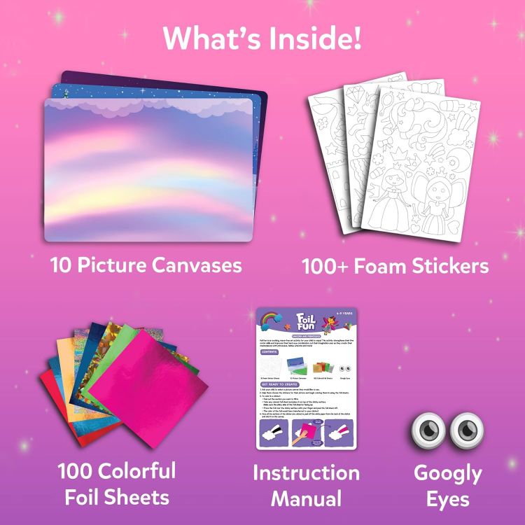 Picture of Skillmatics Foil Fun Unicorns & Princesses – No-Mess Art & Craft Kit for Kids, DIY Creative Activity, Travel Toy, Gift for Ages 4–9