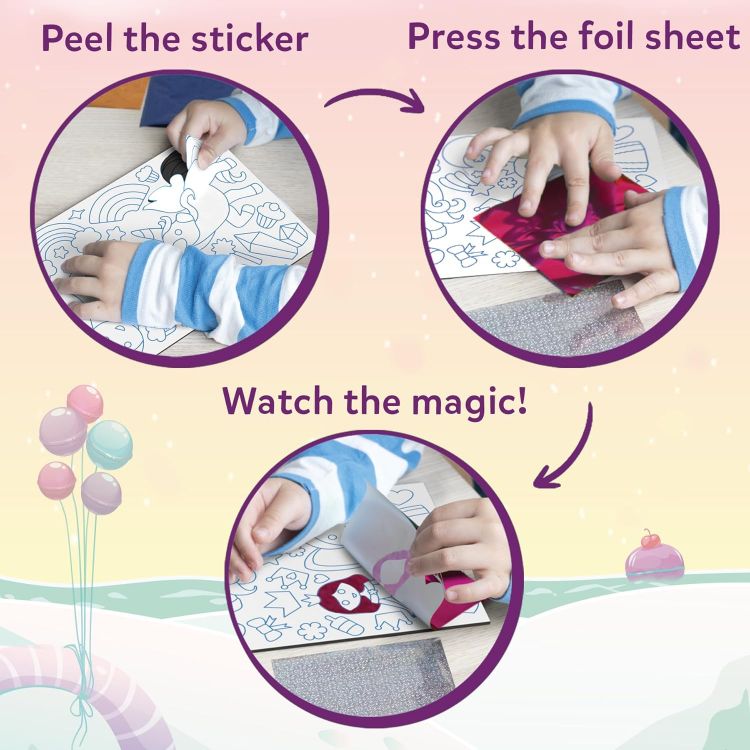 Picture of Skillmatics Foil Fun Unicorns & Princesses – No-Mess Art & Craft Kit for Kids, DIY Creative Activity, Travel Toy, Gift for Ages 4–9