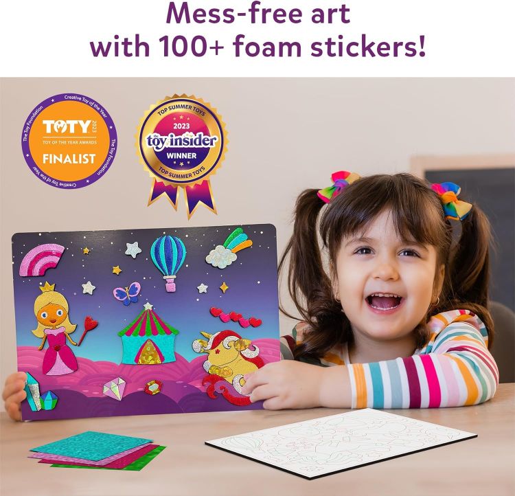 Picture of Skillmatics Foil Fun Unicorns & Princesses – No-Mess Art & Craft Kit for Kids, DIY Creative Activity, Travel Toy, Gift for Ages 4–9