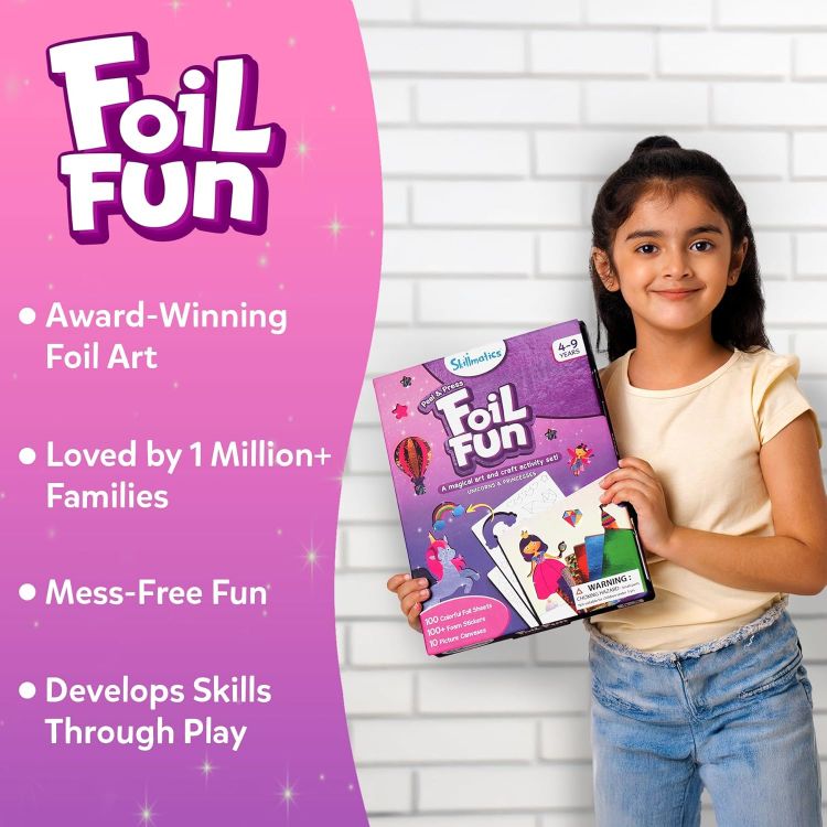 Picture of Skillmatics Foil Fun Unicorns & Princesses – No-Mess Art & Craft Kit for Kids, DIY Creative Activity, Travel Toy, Gift for Ages 4–9