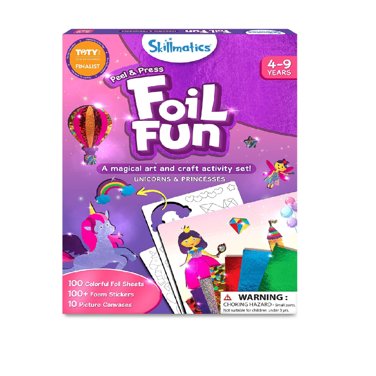 Picture of Skillmatics Foil Fun Unicorns & Princesses – No-Mess Art & Craft Kit for Kids, DIY Creative Activity, Travel Toy, Gift for Ages 4–9