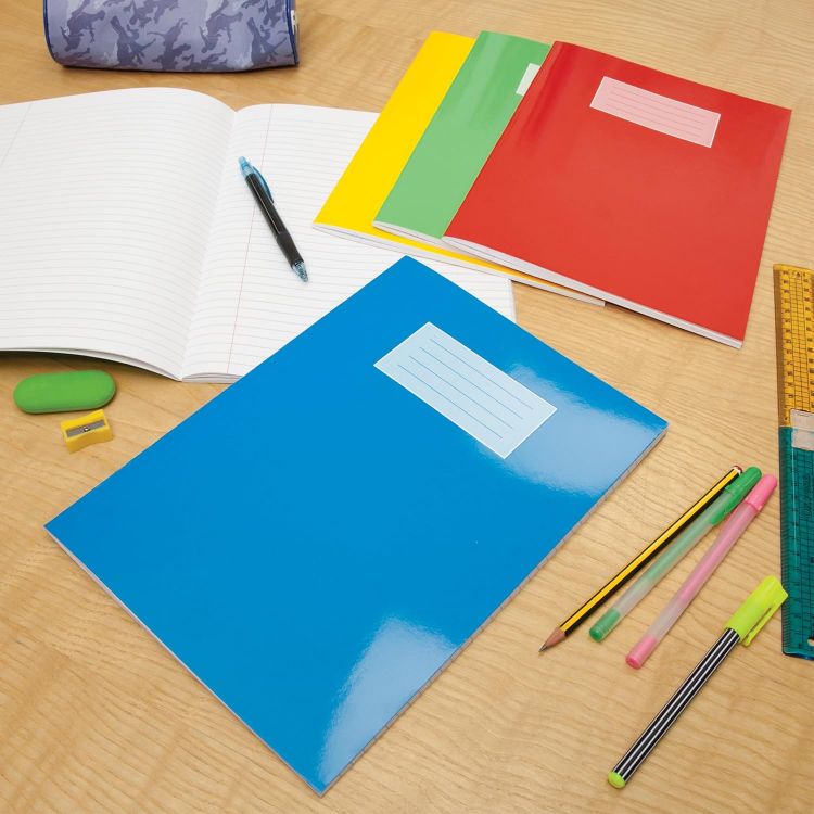Picture of Oxford A4 Exercise Books – 80 Pages, Pack of 5, Assorted Colours, 8mm Ruled with Margin, Premium Quality