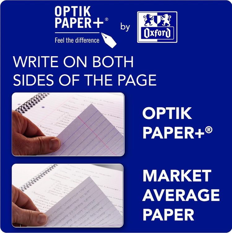 Picture of Oxford A4 Exercise Books – 80 Pages, Pack of 5, Assorted Colours, 8mm Ruled with Margin, Premium Quality